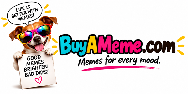 BuyAMeme.com colorful meme mascot logo